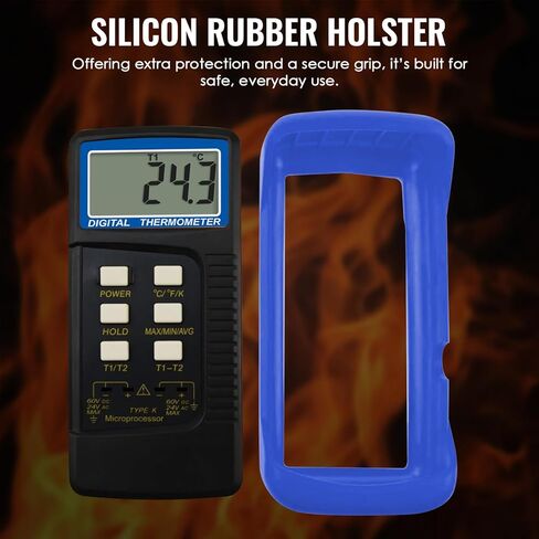 نطاق ميزان الحرارة الحراري المزدوج من النوع K (-50 ~ 1300 درجة مئوية)، مقياس درجة الحرارة الرقمي ثنائي القناة مع مشبكين لدرجة الحرارة ومستشعرات مسبار من النوع K عالية الدقة MAX/MIN/AVG Kelvin/Celsius/Fahrenheit Test in Saudi Arabia