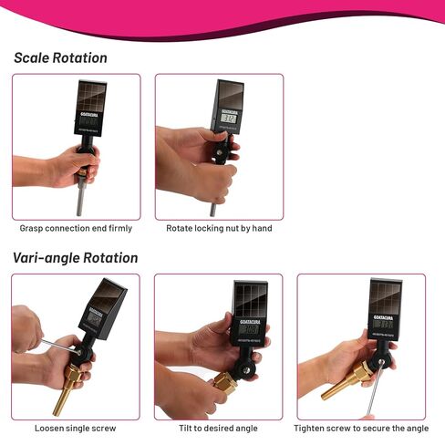 Solar Digital Thermometer, Industrial Thermometer, Brass Thermowell, 3/4" NPT Lower Mount, 3.5" Stem, -50-320 Deg F/-45-160 Deg C, 1% Accuracy in Kuwait