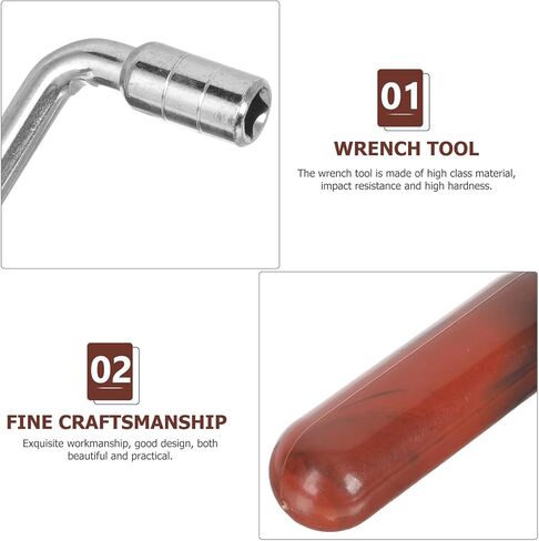 Dulcimer Tuning Wrench with Handle Rust-resistant Instrument Spanner for Precise Tone Wear-resistant and Comfortable Grip Accessory for Dulcimer Models in Saudi Arabia