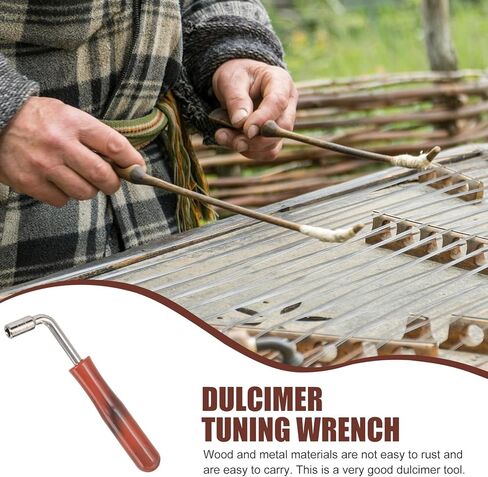 Dulcimer Tuning Wrench with Handle Rust-resistant Instrument Spanner for Precise Tone Wear-resistant and Comfortable Grip Accessory for Dulcimer Models in Saudi Arabia