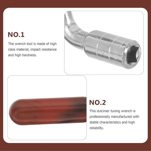 Dulcimer Tuning Wrench with Handle Rust-resistant Instrument Spanner for Precise Tone Wear-resistant and Comfortable Grip Accessory for Dulcimer Models in Saudi Arabia