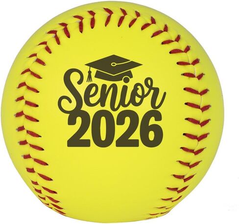 كرة البيسبول TeesAndTankYou Senior 2026 - كرة تدريب صفراء مقاس 12 بوصة in Saudi Arabia