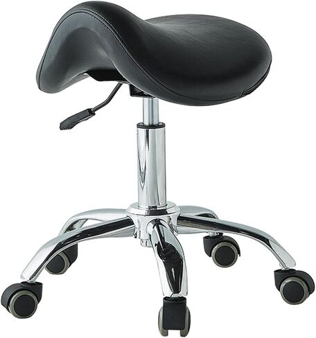 Saddle Stool Ergonomic Saddle Chair Rolling Saddle Stool with Wheels Adjustable Hydraulic Stool with Wheels Suitable for Offices, Powder Rooms and Other Occasions (Black) in Saudi Arabia