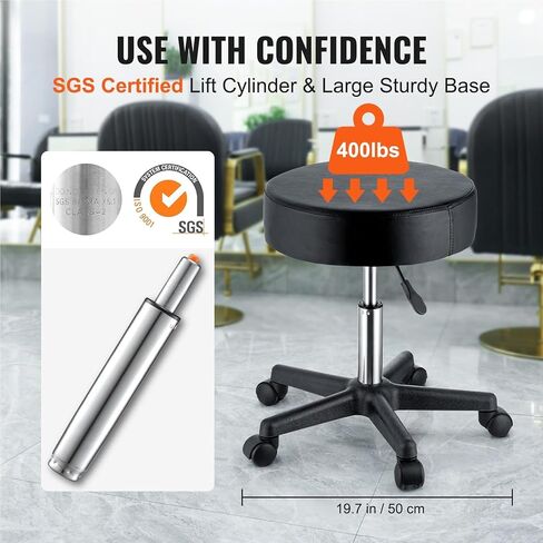 Multi-Purpose Adjustable Rolling Stools Chair A Round Stool with Casters Capable of 360° Rotation and Height Adjustable in Saudi Arabia