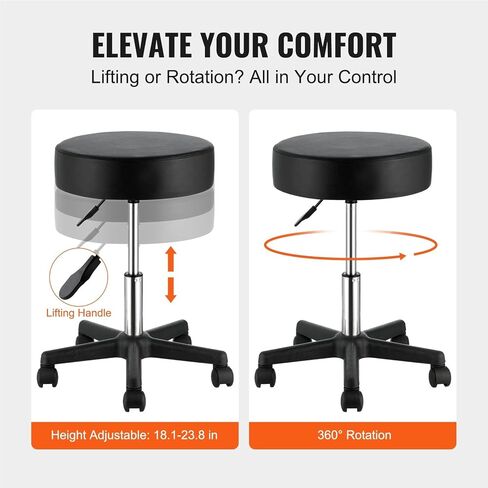 Multi-Purpose Adjustable Rolling Stools Chair A Round Stool with Casters Capable of 360° Rotation and Height Adjustable in Saudi Arabia