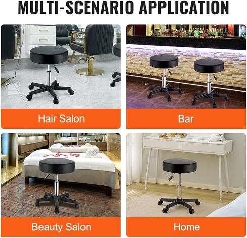 Multi-Purpose Adjustable Rolling Stools Chair A Round Stool with Casters Capable of 360° Rotation and Height Adjustable in Saudi Arabia