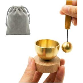 Mini Singing Bowl Set, Small Portable Brass Meditation Sound Bowl with Copper Striker Ball & Drawstring Pouch, for Yoga, Mindfulness, Relaxation, Chakra & Spiritual Gift (1.6 in) in Kuwait
