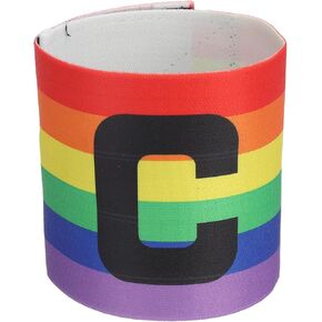 YOKIVE 10Pcs Captain Armbands, Elastic Armband Soccer Captain C Arm Band, Great for Youth Adult Football, Basketball Player (Rainbow, 13x2.8 Inch) in Kuwait