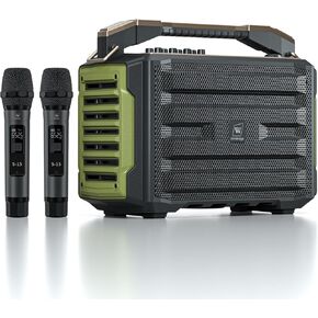 WinBridge K600 200W Portable Bluetooth Party Speaker with 2 Wireless Microphones - IPX4 Waterproof, Karaoke Machine, PA System for Outdoor/Indoor, Big Bass Pro Sound, Voice Amplifier for Teachers in Kuwait
