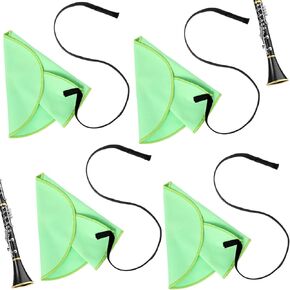 4pcs Clarinet Swab, Green Clarinet Cleaner, Clarinet Cleaning Swab, Reusable Clarinets Cleaning Cloth, Soft and Durable for Inside Tube Suitable Piccolo Flute Sax Saxophone in Kuwait