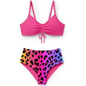 Teen Girls Swimsuits Two Piece Bikini Sets Bathing Suit with Reversible Top & Bottom Size 7-16 Years in Kuwait