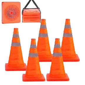 4 PCS Traffic Cones,Collapsible Traffic Safety Cones,Multi Purpose Pop-up Cones with Reflective Collar, for Road Parking, Driving Practice, Parking Lot,Road Risk Avoidance Tips (18 in) in Saudi Arabia