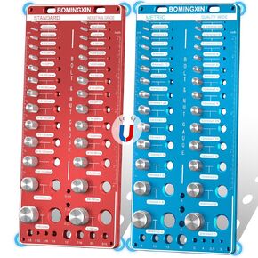 Upgrade Thread Checker, 78 Nut and Bolt Thread Checker with Magnetic Base, 28 Standard & 28 Metric & 22 Drill Bit Gauge, Wall-Mountable Bolt Thread Identifier Gauge for Quick Measurement in Kuwait