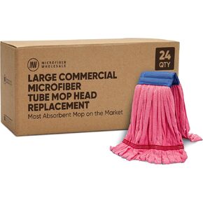 رأس ممسحة أنبوبية كبيرة الحجم من الألياف الدقيقة بالجملة (18 أونصة) | المماسح الصناعية التجارية | يمكن غسله في الغسالة | أحمر | لوازم ومنتجات التنظيف | كمية العلبة (24 عدد) in Kuwait