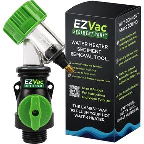 EZVac Sediment Gone™ Water Heater Sediment Removal Tool – Flushes, Cleans & Breaks Up Sediment Clogs in Electric or Gas Water Heaters – Easy DIY Water Heater Cleaning Tool in Saudi Arabia