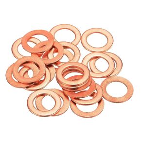 20 Pieces M14 Copper Crush Washer Seal Ring, Flat Washers Outer Diameter 18-20Mm Suitable for Mechanical Equipment Maintenance,M14×18×2mm(M14x18x1.5mm) in Kuwait