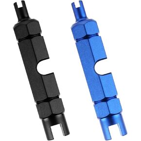 2 Pcs Valve Core Repair Tool Valve Core Remover Tool for Schrader and Presta Valves Mountain Bicycle and Road Bike (Blue and Black) in Kuwait