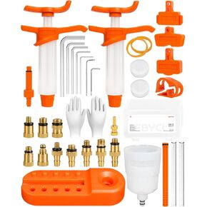 Brake Bleed Kit for Shimano, TEKTRO, TRP Hydraulic Disc Brakes, Bike Brake Bleed Kit with 150ml Mineral Oil, 10 Brass Connectors, Visual Oil Cup & Storage Base in Saudi Arabia