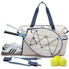 Tennis Travel Bag for Women with Exterior Drawstring Racket Pocket and Separate Shoe Compartment, Weekend Bags with Wet Pocket and Laptop Pocket in Kuwait