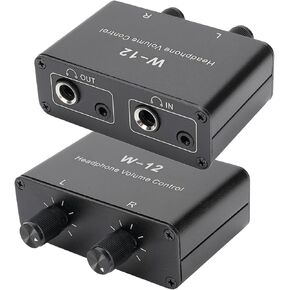 VBESTLIFE W-12 التحكم في مستوى صوت سماعة الرأس، 3.5 مم 6.35 مم وحدة تحكم في مستوى الصوت ستيريو 1/4 بوصة 1/8 بوصة تحكم في مستوى الصوت مضمن لعزل التداخل in Kuwait