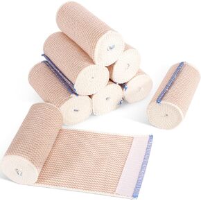 20-Pack 4 Inch Elastic Compression Bandage Wrap - Reusable & Stretchable, Latex-Free, Flexible for Legs, Knees, Elbows, Shoulders, Waist, Ankles, Wrists in Kuwait