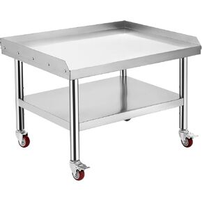 Stainless Steel Table 36x28 Inch Commercial Work Table with Wheels, 1000 lbs Capacity Adjustable Shelf, Heavy-Duty Equipment Grill Stand for Kitchen Restaurant BBQ in Kuwait