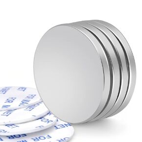 6 Pack Super Strong Neodymium Disc Magnets with Double-Sided Adhesive, Powerful Permanent Rare Earth Magnet Fridge, DIY, Building, Scientific, Craft, and Office Magnets, 1.26 inch D x 1/8 inch H in Kuwait