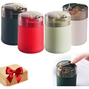 موزع أعواد الأسنان الأوتوماتيكي المنبثق، موزعات أعواد الأسنان المنبثقة، موزع أعواد الأسنان الأوتوماتيكي، علبة تخزين أعواد الأسنان مع 200 قطعة أعواد أسنان (4 ألوان) in Kuwait