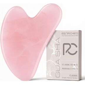 أدوات الوجه رينا كريس غوا شا، أداة غواشا الكوارتز الوردي للوخز بالإبر، أداة تدليك يدوية لنحت الفك وتقليل الانتفاخ، أداة تدليك الوجه غوا شا، هدية للعناية بالبشرة (وردي) in Kuwait