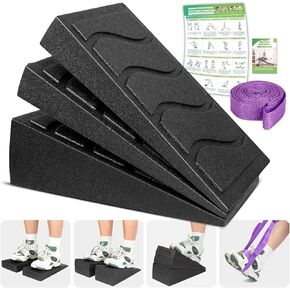 كتلة إسفين القرفصاء، 5 زوايا قابلة للتعديل مائلة لتمديد الساق مع حزام مطاطي وملصق، كعب 520 رطل، قدرة إسفين القرفصاء المرتفعة لليوجا والعلاج الطبيعي للكاحل والتنقل in Kuwait
