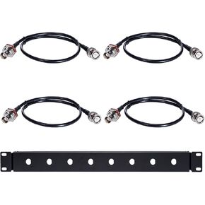 BNC Antenna Relocation Kit, 19" Rack Mount Antenna Extender – 1U Hinged Front Panel with 4x24 BNC Cables for Shure/Sennheiser, Front Mount Antenna Rack Kit in Kuwait