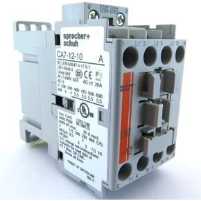SPRECHER & SCHUH CA7-12-10-120 120 فولت تيار متردد، 12 أمبير، 1N/O (مثبت على الجانب الأيمن المتكامل)، 3 أقطاب، موصل، غير عكسي، بديل لـ CA31210 in Kuwait