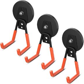 4 عبوات كبيرة من السنانير المغناطيسية القوية شديدة التحمل للمرآب وخطاطيف مغناطيسية كبيرة قوة إضافية وشماعة تخزين مغناطيسية مع طلاء مضاد للانزلاق للحديقة في الأماكن المغلقة وأدوات التعليق باللون الأسود in Kuwait