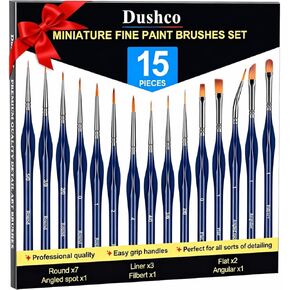 Detail Paint Brushes Set - 15pcs Miniature Paint Brushes, Art Painting for Acrylic Watercolor Gouache Oil & Face Painting, Models, Citadel, Figurine and Paint by Number Kit for Adults in Saudi Arabia
