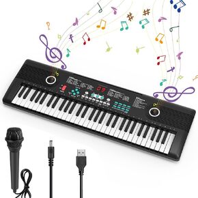61 keys piano keyboard, Electronic Digital Piano with Built-In Speaker Microphone, Portable Keyboard Gift Teaching for Beginners, electric piano for kids, Birthday Gift for Children in Kuwait
