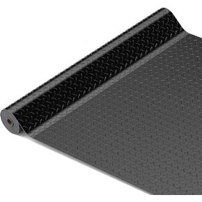 BESEA 4 x 10 FT Garage Floor Mat, Heavy Duty Diamond Plate Rubber Parking Mat – Waterproof, Oil-Resistant, Anti-Slip Flooring Roll for Under Car, Home Garage or Workshop,1/8" Thick in Kuwait