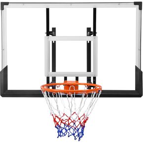 47-Inch Wall Mounted Basketball Hoop, Reinforced Shatter-Proof Backboard Basketball Goal Combo Kit, Wall Mounted Indoor Outdoor Basketball Hoop for Garage Fitness Center Barn Gym in Kuwait