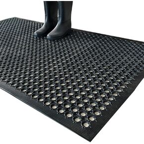 Uniboho Outdoor Rubber Floor Mats Anti Slip Restaurant Commercial Kitchen Mat Rubber Drainage Mat 60 x 35 Heavy Duty Door Mat for Garage Garden Indoor Outside Industral Pool Entrance Bar Wet Area in Saudi Arabia