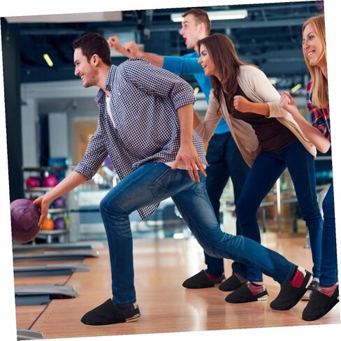 Zerodeko واقي حذاء البولينج مع شريط مطاطي خفيف الوزن وقابل للتعديل نصف أغطية لأحذية البولينج الانزلاق غير قابلة للانزلاق للرجال والنساء باللون الأسود in Saudi Arabia