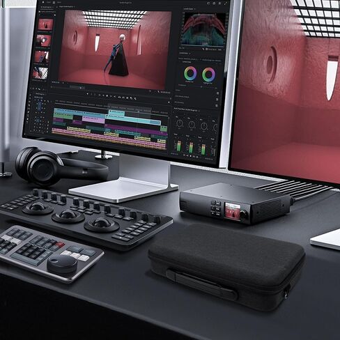 حقيبة حمل للسفر بقشرة صلبة من GEEKRIA، حقيبة واقية من مادة EVA متوافقة مع تصميم Blackmagic Davinci Resolve Speed ​​Editor، Davinci Resolve 17 Studio (رمادي داكن) in Saudi Arabia