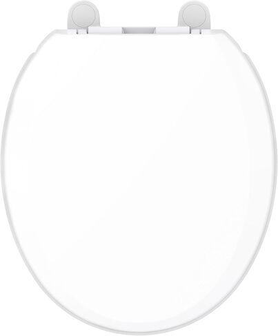 Gerber Round Front Toilet Seat with Cover, Soft Close, No Slam, Quick & Easy Install, Heavy-Duty Plastic, Durable & Fade-Resistant, White GC550129 in Saudi Arabia