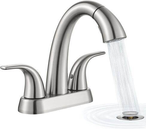 Ultimate Unicorn Matte Black Bathroom Sink Faucet - 4 Inch Centerset Pull Down Vanity Faucets 3 Hole with Pop Up Drain - Two Handle Modern Washbasin Tap Set with Pull Out Sprayer for Rv Restroom in Saudi Arabia