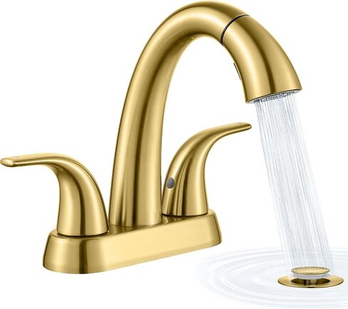 Ultimate Unicorn Matte Black Bathroom Sink Faucet - 4 Inch Centerset Pull Down Vanity Faucets 3 Hole with Pop Up Drain - Two Handle Modern Washbasin Tap Set with Pull Out Sprayer for Rv Restroom in Saudi Arabia