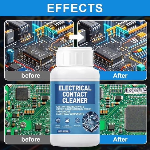 JAOJAO 250ml Electronic Contact Cleaner, Circuit Board Cleaner Fast Drying Precision Electronics Cleaning for Circuit Boards Appliance Control Boards Switches & Connectors, Transparent in Kuwait