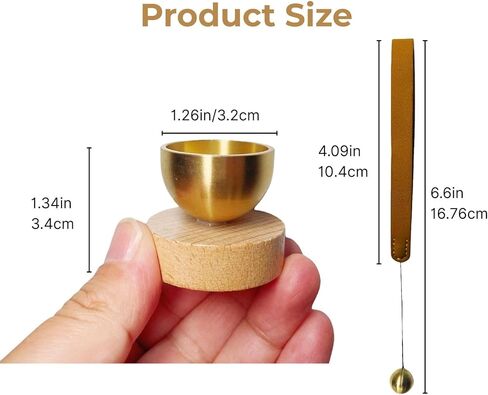 Mini Singing Bowl Set, Small Portable Brass Meditation Sound Bowl with Copper Striker Ball & Drawstring Pouch, for Yoga, Mindfulness, Relaxation, Chakra & Spiritual Gift (1.6 in) in Kuwait