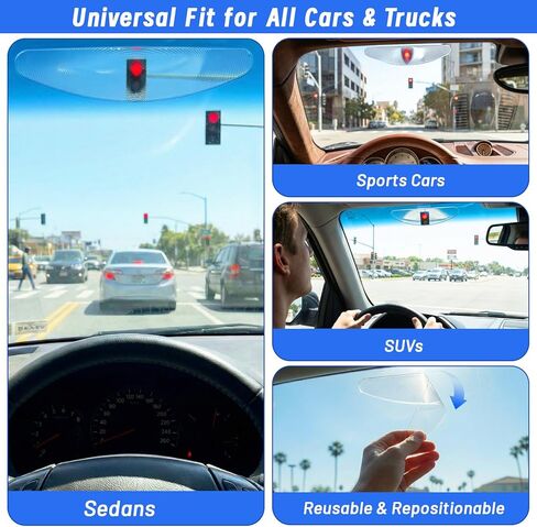 UNIFAMILY Traffic Light Fresnel Lens, Car Window Traffic Light Viewer - Wide Angle Highlight Design for Tall Drivers, Self-Adhesive Easy Install, UV Resistant Clear Lens to Avoid Blind in Saudi Arabia