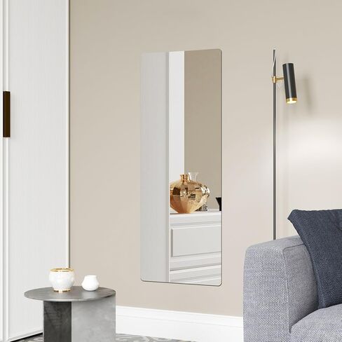 ورقة مرآة ذاتية اللصق من الأكريليك للجدار، بلاط مرآة بلاستيكي غير زجاجي لسلامة الأطفال للجدار مقاس 20 × 57 بوصة 4 قطع in Kuwait