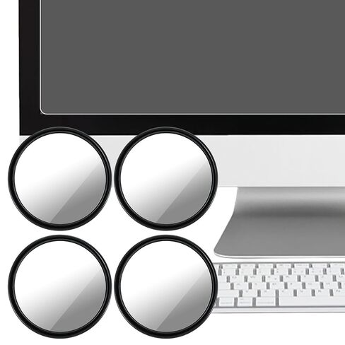 Sibba 4 Pcs Office Cubicle Mirrors Adjustable Monitor Mirror for Privacy & Security 360° Swivel Stick-On Computer Mirrors Black Mirror to See Behind You for Open Plan Workspaces Desks & Monitors in Kuwait