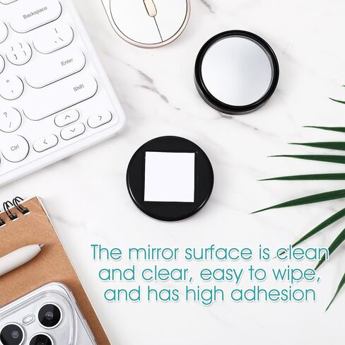 Sibba 4 Pcs Office Cubicle Mirrors Adjustable Monitor Mirror for Privacy & Security 360° Swivel Stick-On Computer Mirrors Black Mirror to See Behind You for Open Plan Workspaces Desks & Monitors in Kuwait