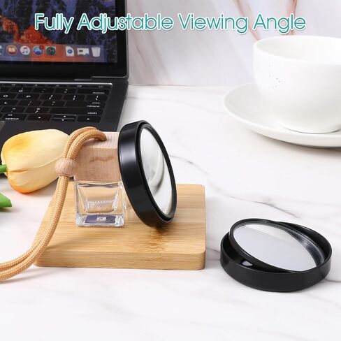 Sibba 4 Pcs Office Cubicle Mirrors Adjustable Monitor Mirror for Privacy & Security 360° Swivel Stick-On Computer Mirrors Black Mirror to See Behind You for Open Plan Workspaces Desks & Monitors in Kuwait